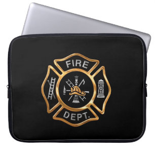 Firefighter Badge Gold Laptop Sleeve