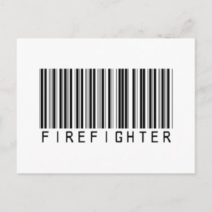 Firefighter Bar Code Postcard