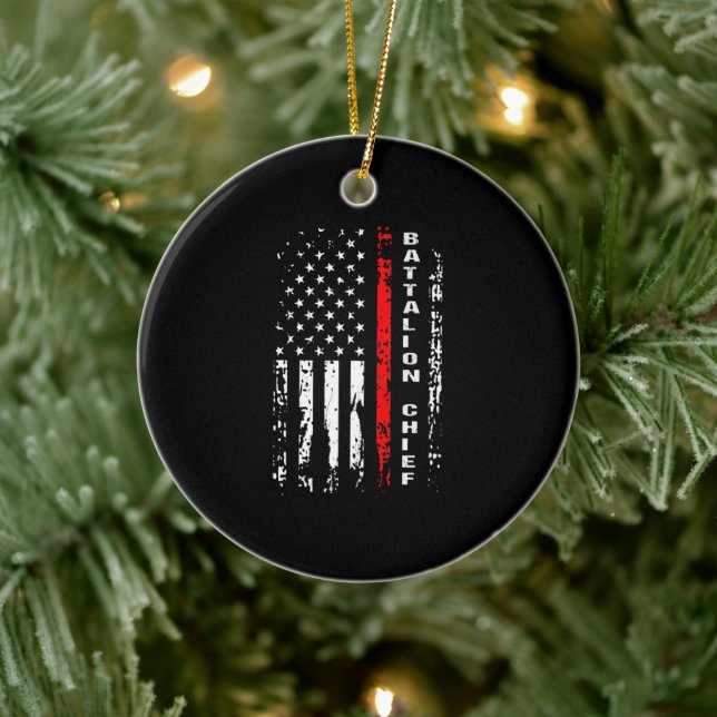 Firefighter Battalion Chief Battalion Chief Gift Ceramic Tree Decoration (Tree)