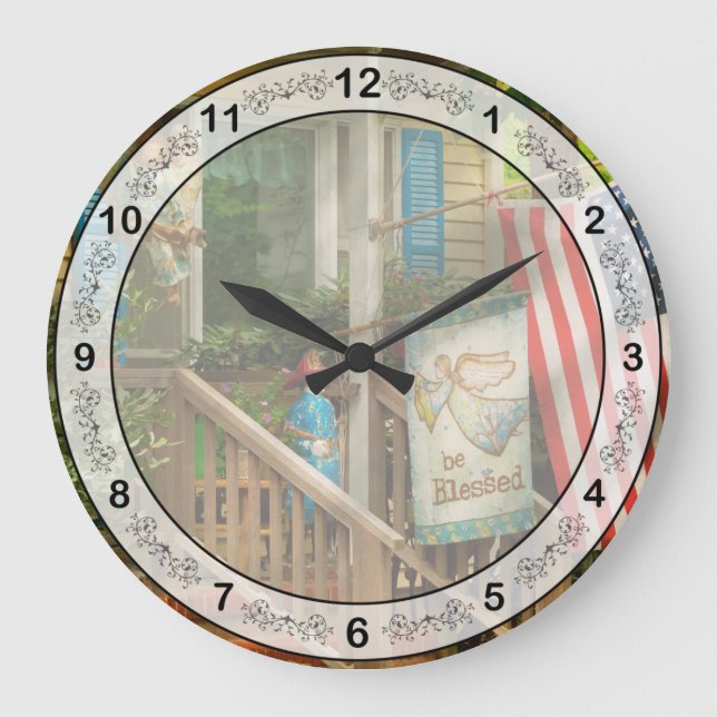 Firefighter - Be blessed my hero Large Clock (Front)