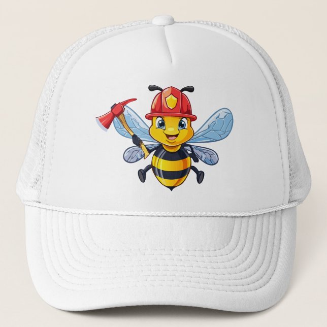 Firefighter bee trucker hat (Front)