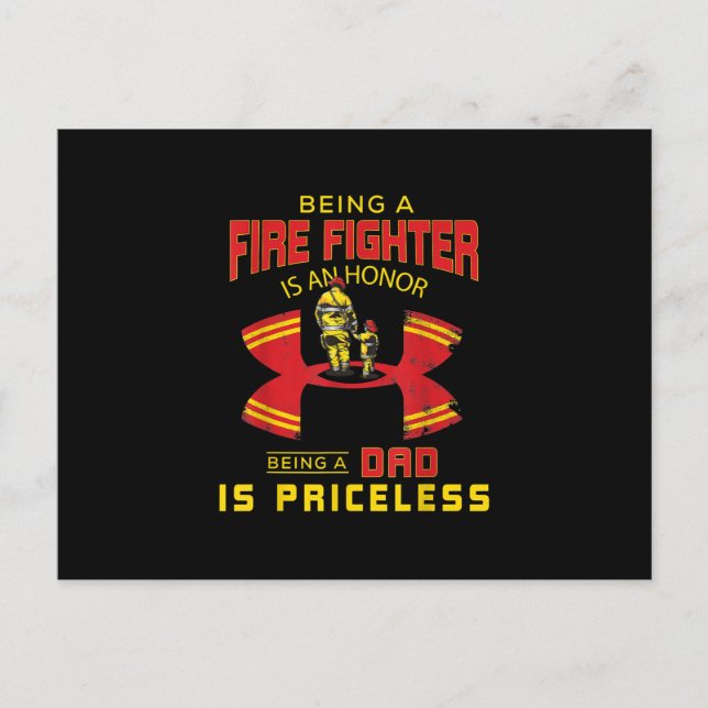 Firefighter - Being A Firefighter Dad Holiday Postcard (Front)