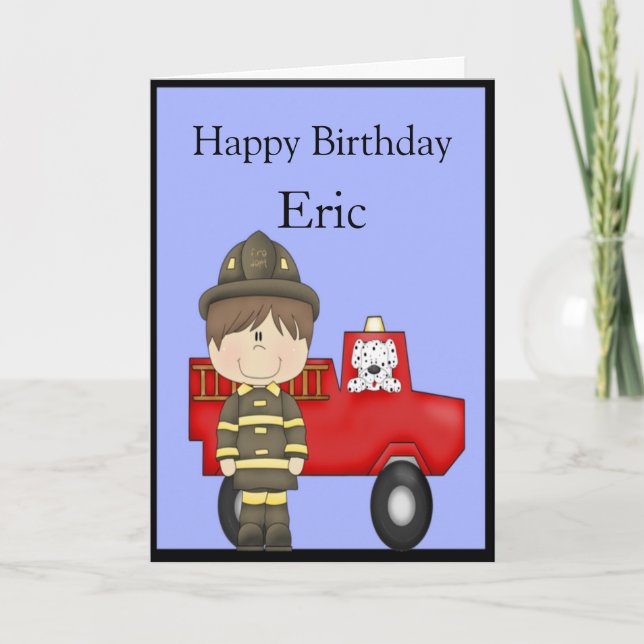 Firefighter Birthday Card (Front)
