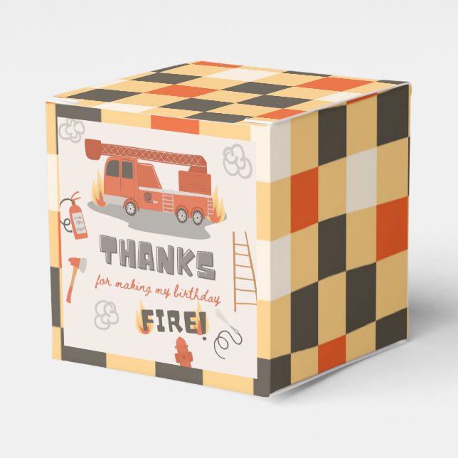 Firefighter Birthday Favour Box | Fire Birthday (Front Side)