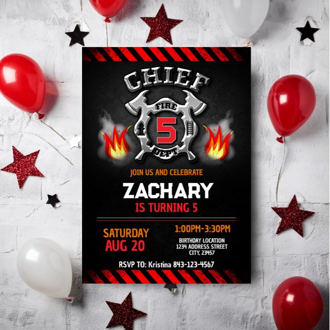 Firefighter Birthday Invitation (Creator Uploaded)