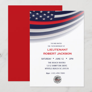 Firefighter Birthday Party Celebration Invitation
