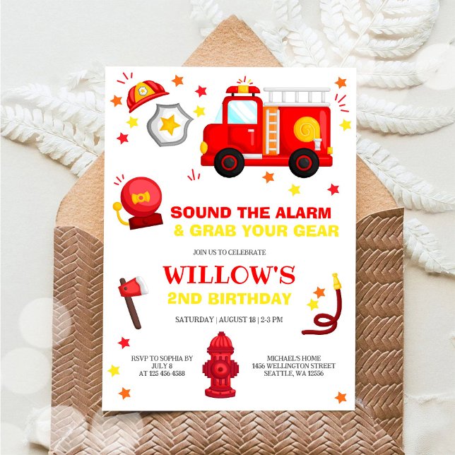 Firefighter Birthday Party Invitation (Creator Uploaded)
