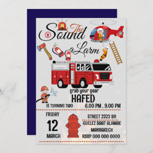 firefighter birthday party invitation template 