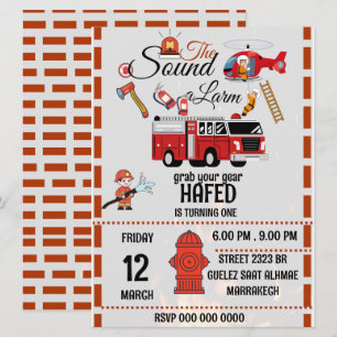 firefighter birthday party invitation template