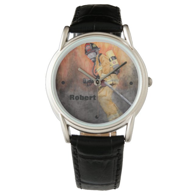 Firefighter Black Protective Face Fireman's Watch (Front)