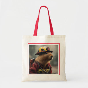 Firefighter Capybara, Tote Bag