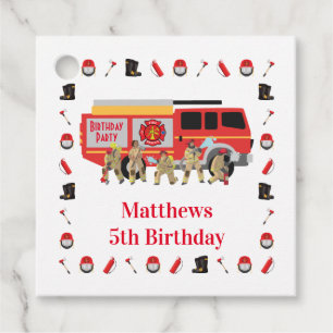 Firefighter Child Birthday Party Favour Tags