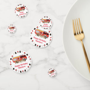 Firefighter Child Birthday Party Theme Design Confetti