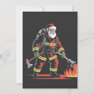 Firefighter Christmas Shirt XMas Funny Santa Invitation