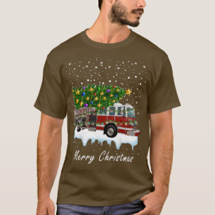 Firefighter Christmas Tree On Truck Fire Xmas 1 T-Shirt