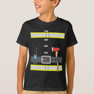 Firefighter Costume Kids Fireman Uniform T-Shirt