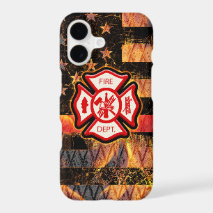Firefighter Cross and Flames