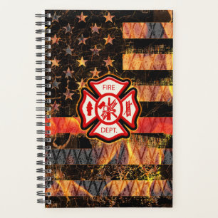 Firefighter Cross and Flames Planner