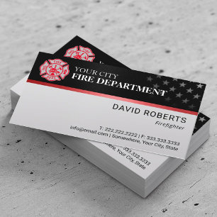 Firefighter Custom Color Fire Department Logo  Business Card