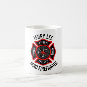 Firefighter Custom Text Name Personalised Coffee Mug