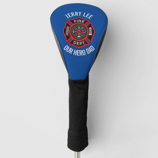Firefighter Custom Text Name Personalised Golf Head Cover (Front)
