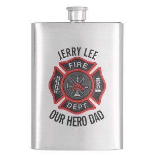 Firefighter Custom Text Name Personalised Hip Flask