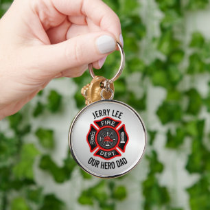 Firefighter Custom Text Name Personalised Key Ring