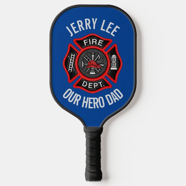 Firefighter Custom Text Name Personalised Pickleball Paddle (Front)