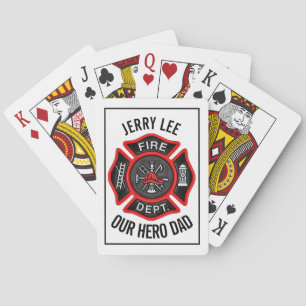 Firefighter Custom Text Name Personalised Playing Cards
