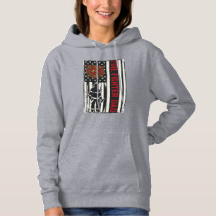 Firefighter Dad Distressed Flag Vector Design_1 Hoodie