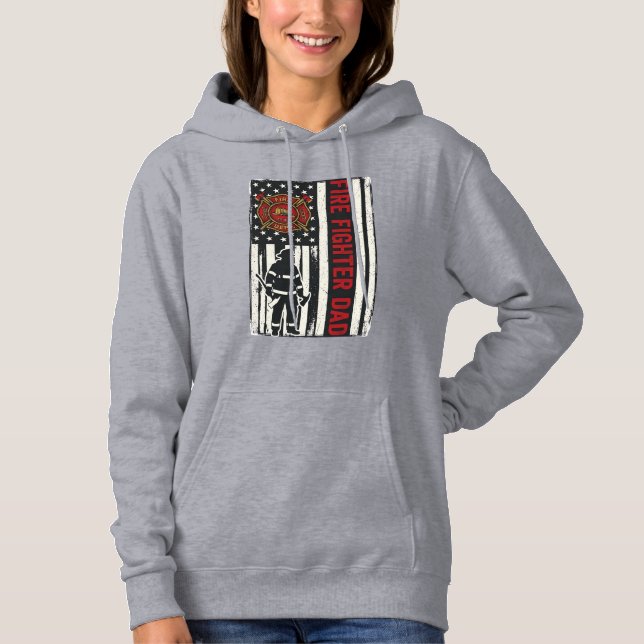 Firefighter Dad Distressed Flag Vector Design_1 Hoodie (Front)