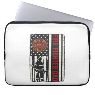 Firefighter Dad Distressed Flag Vector Design_1 Laptop Sleeve