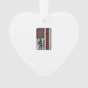 Firefighter Dad Distressed Flag Vector Design_1 Ornament