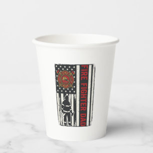 Firefighter Dad Distressed Flag Vector Design_1 Paper Cups