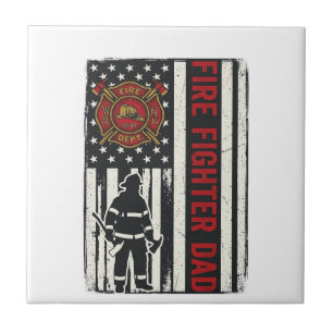 Firefighter Dad Distressed Flag Vector Design_1 Tile