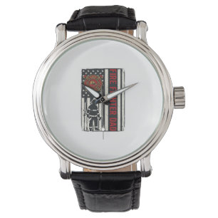 Firefighter Dad Distressed Flag Vector Design_1 Watch