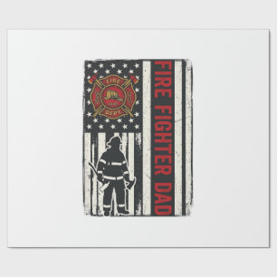 Firefighter Dad Distressed Flag Vector Design_1 Wrapping Paper