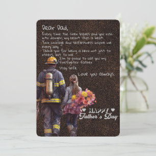 Firefighter Dad-Father's Day-Father Daughter Invitation