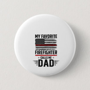 Firefighter Dad Flag Vintage Engraving Design_1 6 Cm Round Badge