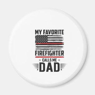 Firefighter Dad Flag Vintage Engraving Design_1 Magnet