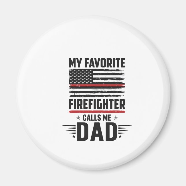 Firefighter Dad Flag Vintage Engraving Design_1 Magnet (Front)