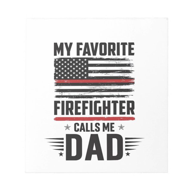 Firefighter Dad Flag Vintage Engraving Design_1 Notepad (Front)