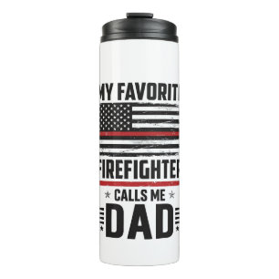 Firefighter Dad Flag Vintage Engraving Design_1 Thermal Tumbler