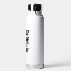 Firefighter Dad Flag Vintage Engraving Design_1 Water Bottle