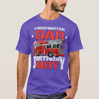 Firefighter Dad of the Birthday Boy Matching Fire  T-Shirt
