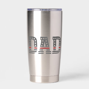 Firefighter Dad Thin Red Line Flag Insulated Tumbler