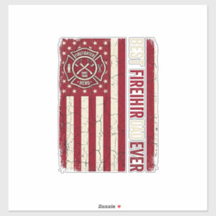 Firefighter Dad Vertical Flag Vintage