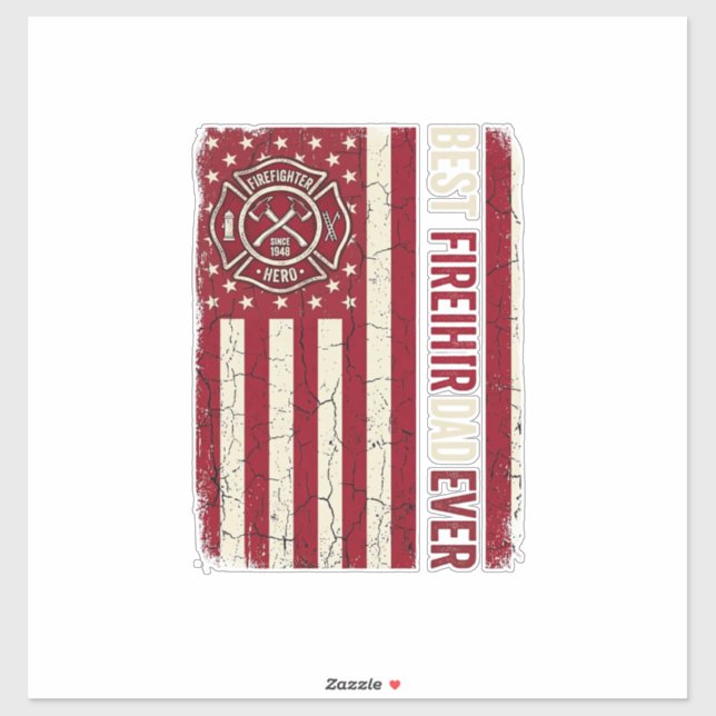 Firefighter Dad Vertical Flag Vintage (Sheet)
