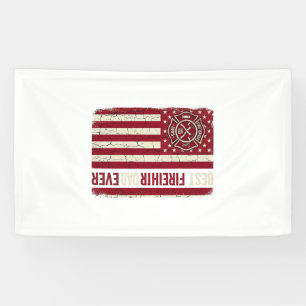 Firefighter Dad Vertical Flag Vintage Banner