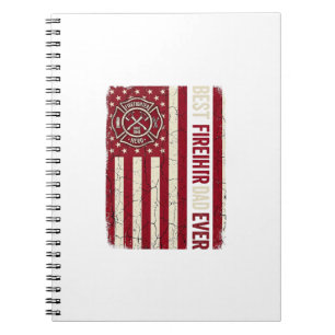 Firefighter Dad Vertical Flag Vintage Notebook